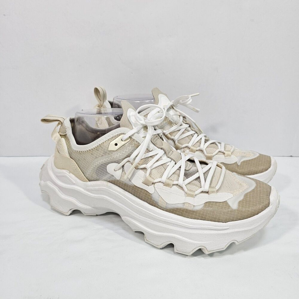 SOREL Kinetic Breakthru Tech Lace Sneakers Neutral Tan White Women's Size 10